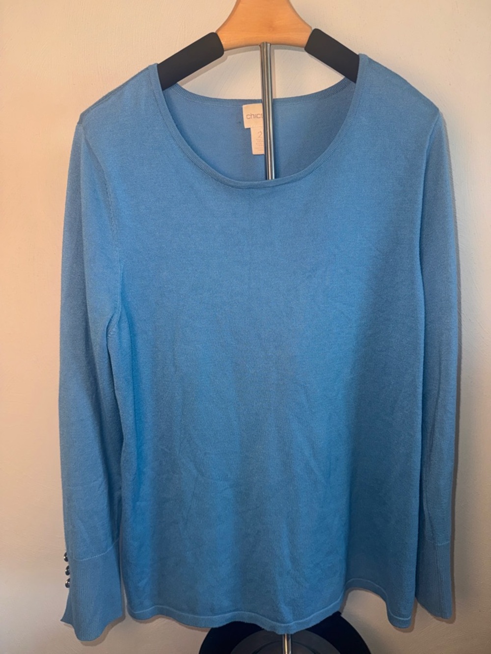 Chico's Sky Blue Crewneck Sweater